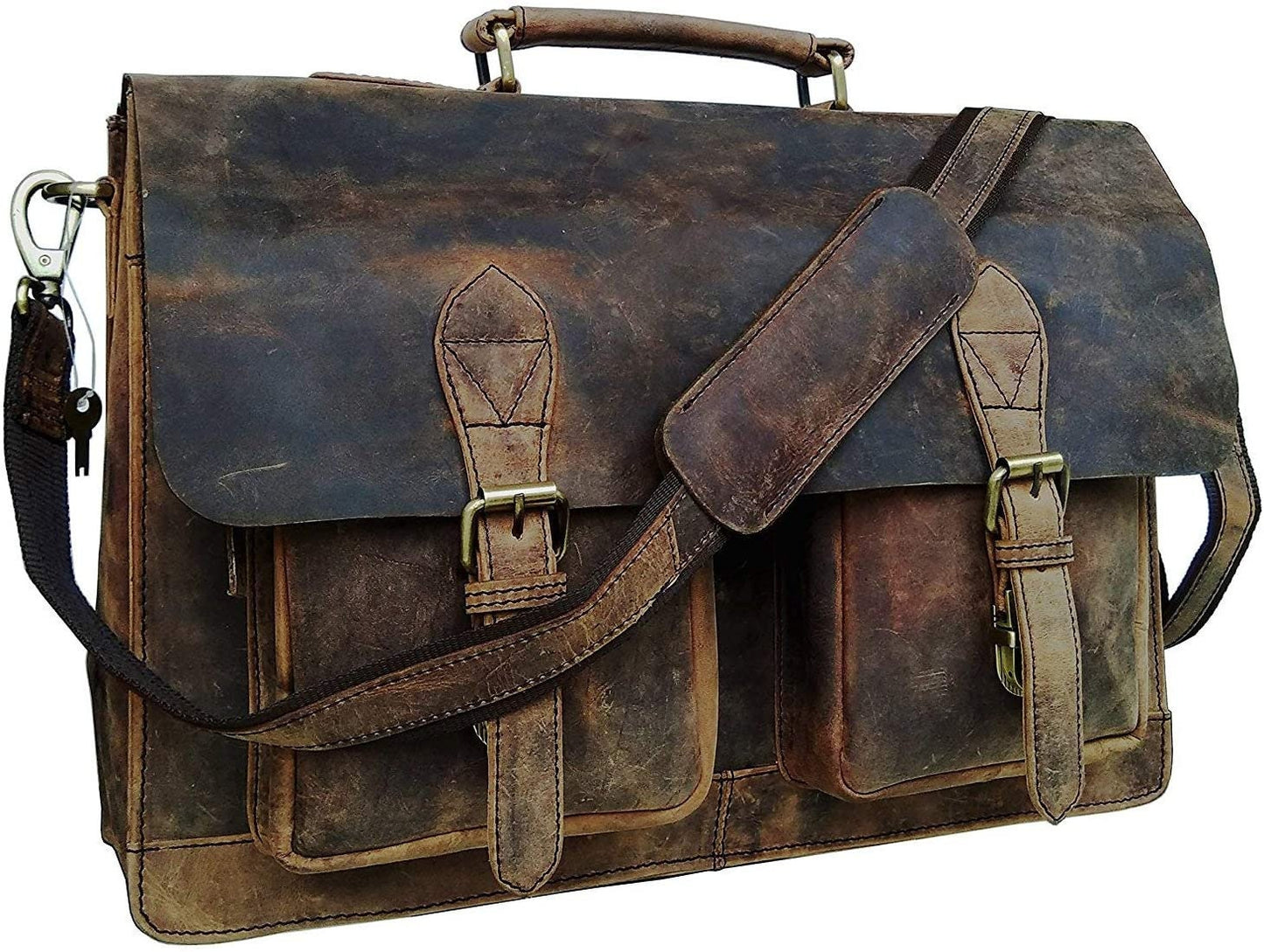 Handmade Full Grain Rustic Leather Messenger Bag, Leather Laptop Bag for Men, Briefcase Satchel Handbag, Crossbody Bag, Best Gift for Men