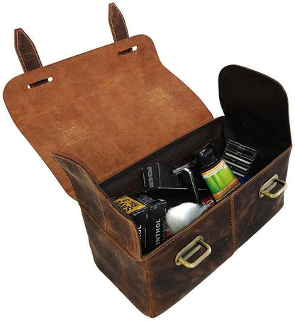 Christmas Sale Leather Toiletry Bag Buffalo Leather make up dopp kit. Travel kit box Shaving Kit box for men and women unisex Best Gift