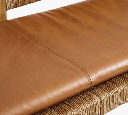 Custom genuine leather replacement cushions. Ideal for benches, mid-century chairs, Leather Bench Cushion