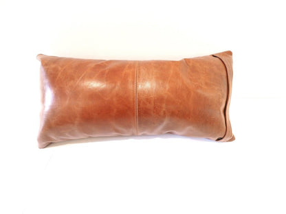 100% Lambskin Leather Pillow Cover - Sofa Cushion Case - Decorative Throw Covers for Living Room & Bedroom - Antique Brown Pack of 1